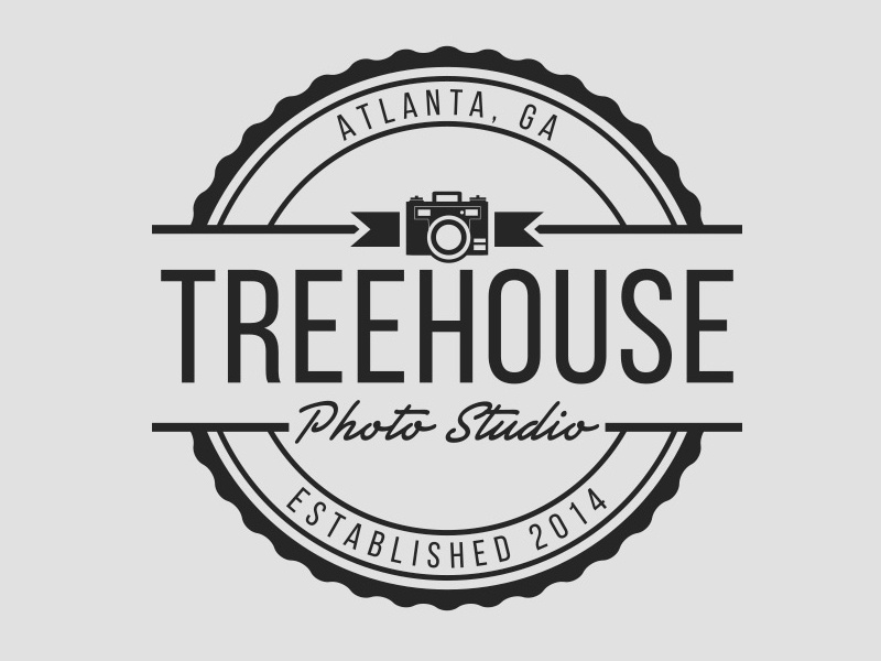 Treehouse Photo Studio badge retro photography atlanta logo design logo branding