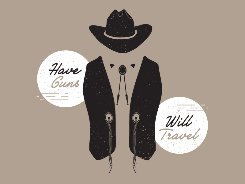 Have Will brown bolo tie guns country western western cowboy