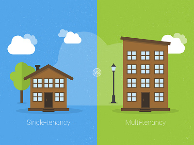 Infographic on multi-tenancy cloud designer flat flat design illustrator infographic multi tenancy saas simple vector