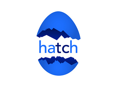 Logo for Hatch TC blue brand design branding egg hatch logo logo design spring traverse city