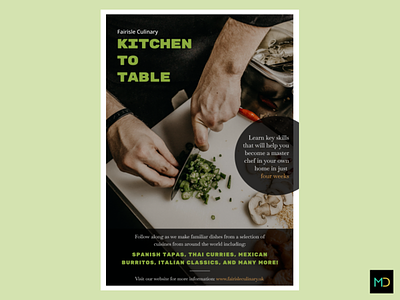 Flyer Design - Online Cooking Classes flyer graphic design typography