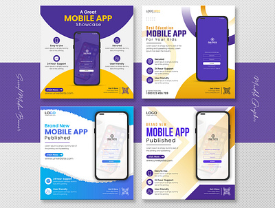 Mobile app promotion social media post instagram banner and web apps promotion education apps mondolsgraphic school