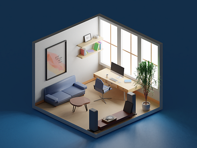 home office clean design design illustration isometric art