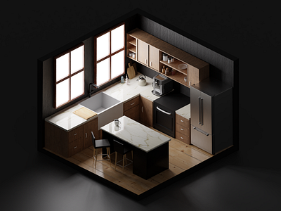 simple kitchen 3d design designs graphic design illustration