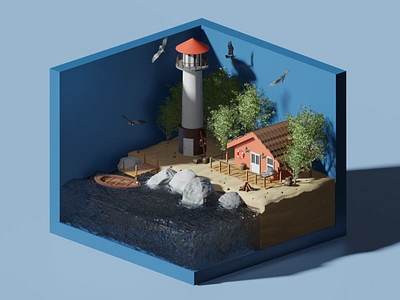 lighthouse design designs illustration isometric art lowpoly lowpoly3d lowpolyart