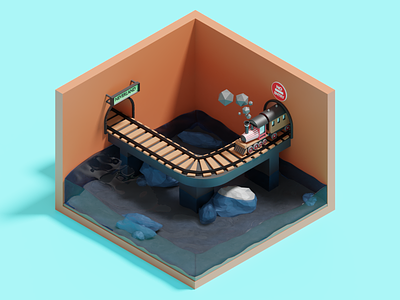 Nugget Express 3d design designs illustration isometric art lowpoly lowpoly3d lowpolyart