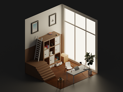 working space design designs illustration isometric art lowpoly lowpoly3d lowpolyart