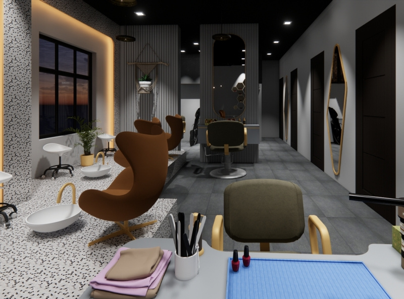 Design of A Beauty Salon | Interior Design | Architecture by RAQIBUL ...