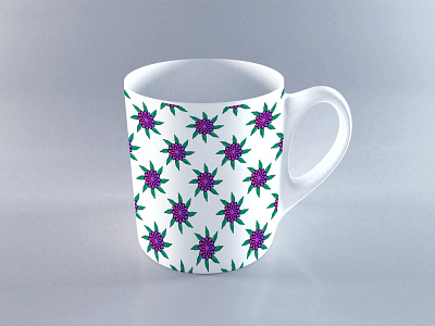 Dahlia flower pattern design dahlia design flower graphic design mockup mug pattern pink summer white