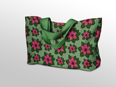 Waterlily pattern design bag design flower graphic design mockup pattern waterlily