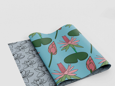 Waterlily flower pattern design card clothing design flower graphic design mockup pattern waterlily