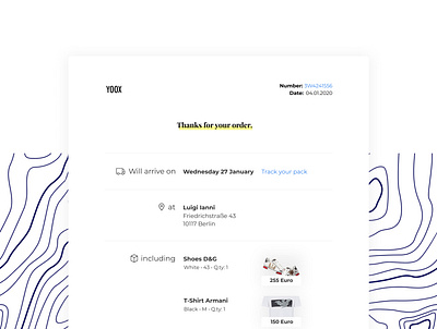 Yoox - Email Receipt email email design email receipt order confirmation