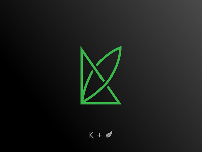 Letter K & Leaf Minimalist Logo Design Concept