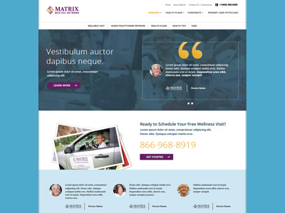 Matrix Web Layout big image health medical quotes responsive video web site