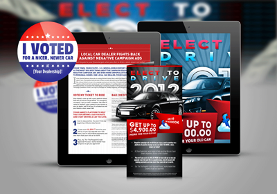 Elect To Drive Creative Campaign blue campaign car creative elections red stars