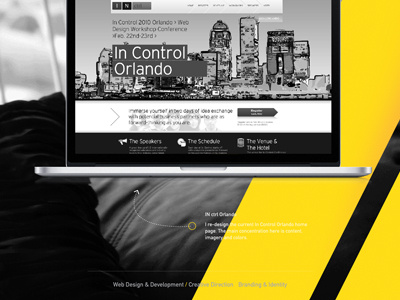 New Creative Company's Site apple black huge image macbook site typography yellow