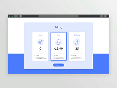 Pricing table app dailyuichallenge design ui