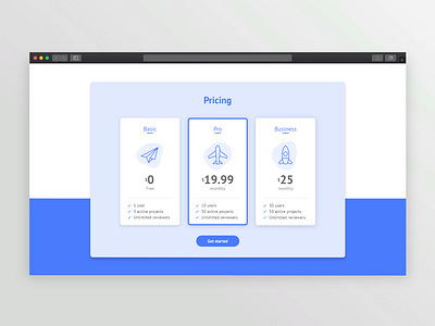 Pricing table