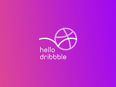 Hello Dribbble bird logo dribbble flat design gradient hello dribbble illustration m logo message welcome shot
