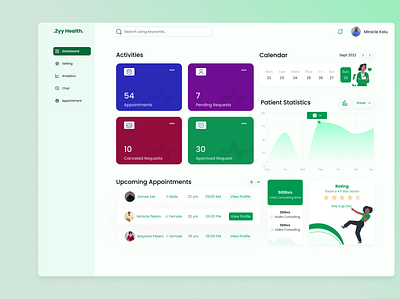 Zyy Health (Doctor's Dashboard) app product design ui