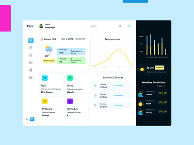 Fayz (Weather Dashboard) dashboard design product design ui weather app