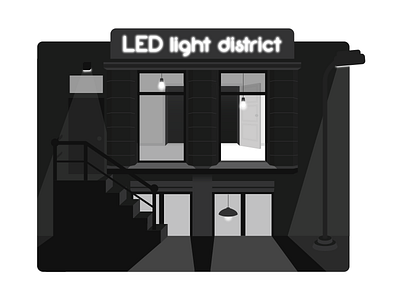 LED Light District amsterdam black gray illustration led light