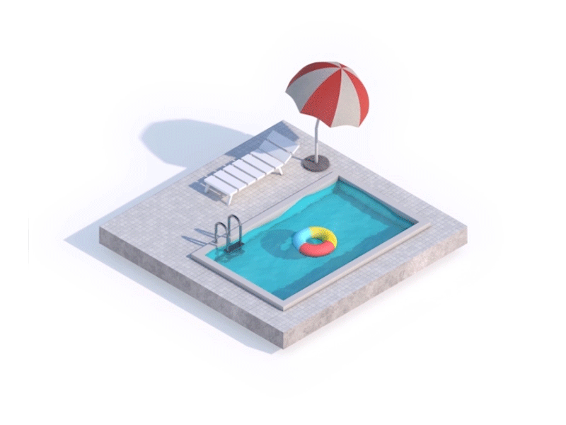 🏖️ VacaySoon animation graphic design illustration isometric isometric art isometric design motion design motion graphics pool swimmingpool vacation