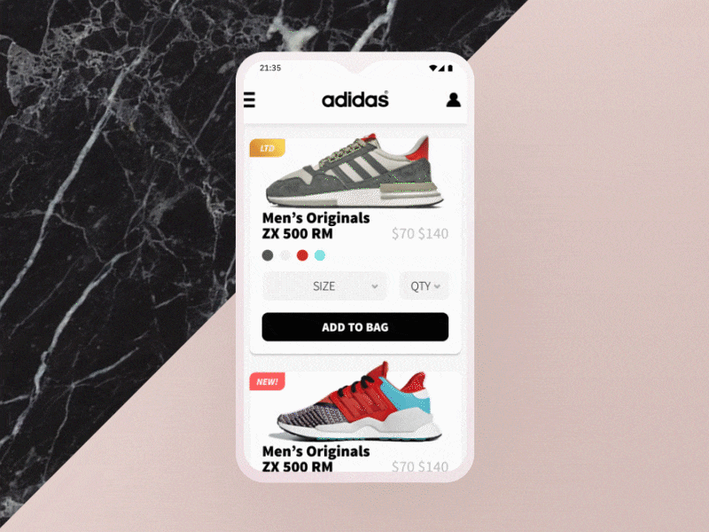 👟Adidas Mobile Web Redesign adidas animation challenge graphic design interaction interface mobile mobile web motion redesign shoes sneakers ui uplabs ux web