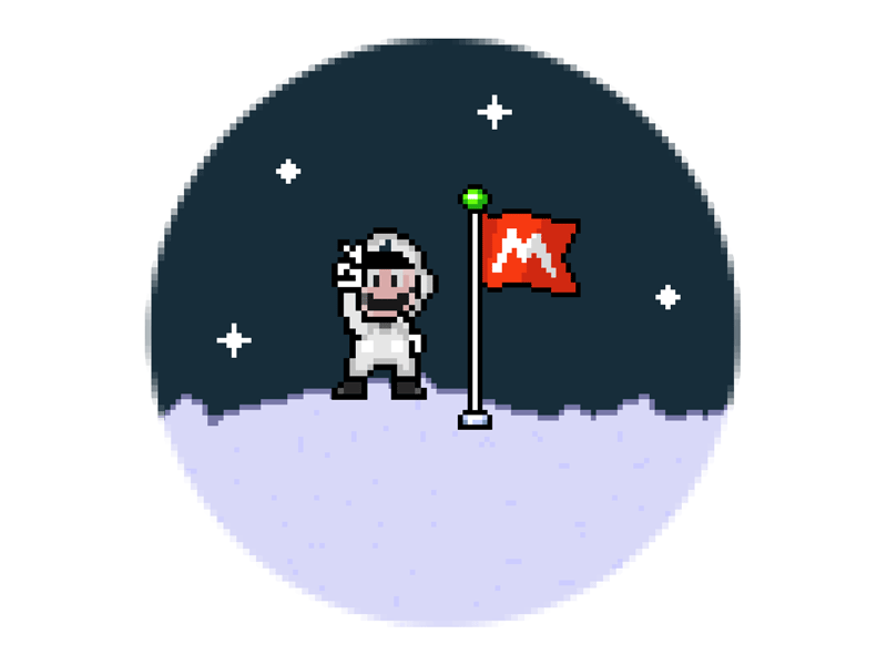 🌕50th Anniversary of the Moon Landing 50th anniversary animation buzz aldrin eagle gif mario moon moon landing nasa neil armstrong pixel pixel art smm smm2 super mario super mario maker super mario maker 2 usa