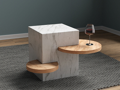 STABLE 3d render blender3d coffeetable design concept design table industrial design interior design marble marble table modular table product design render table