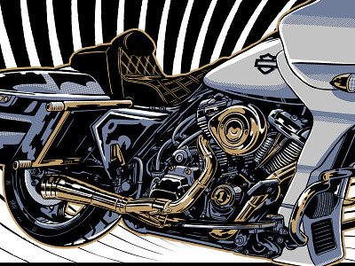 BJ's Cycle t-shirt art bike branding drawing dyna graphic design harleydavidson illustration motorcycle screenprint
