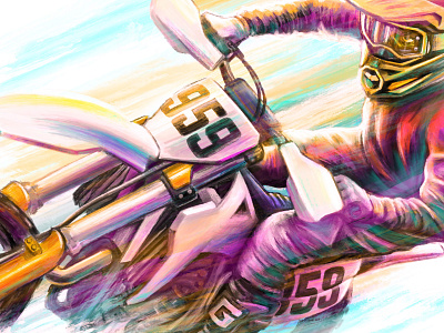 Digital painting digital painting dirtbike drawing graphic design illustration motocross