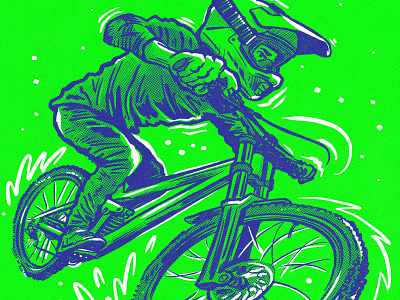 downhill mountain bike bicycle bike bmx branding design dirtbike drawing graphic design halftones illustration mountianbike mtb screenprint