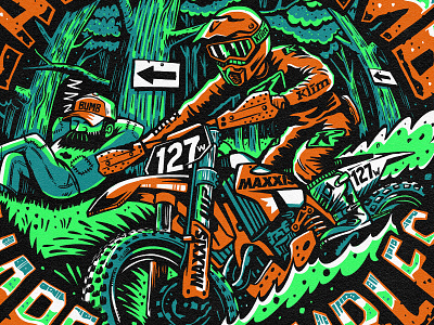 Lazy Bumb Hare Scramble T-shirt art branding dirtbike drawing graphic design illu illustration motocross screenprint