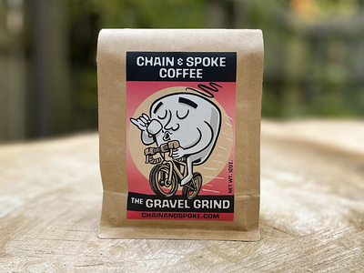 The Gravel Grind / Chain & Spoke Coffee package illustration bicycle bike branding coffee drawing graphic design illustration package design product productillustration screenprint