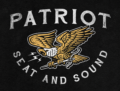 Patriot Seat And Sound Logo bird branding drawing eagle graphic design illustration logo logo design screenprint