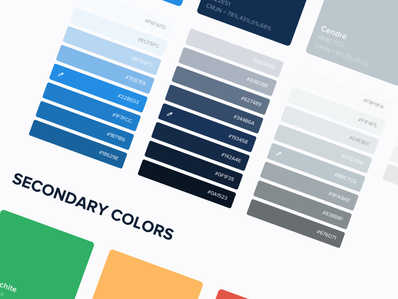 Design System - Colors color creative design interface material productdesign shadow sketch ui kit atomic