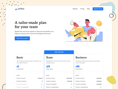 Pricing Page button choice color creative design flat font graphic header illustration interface material navigation pricing pricing plans productdesign shadow sketch tabs ui