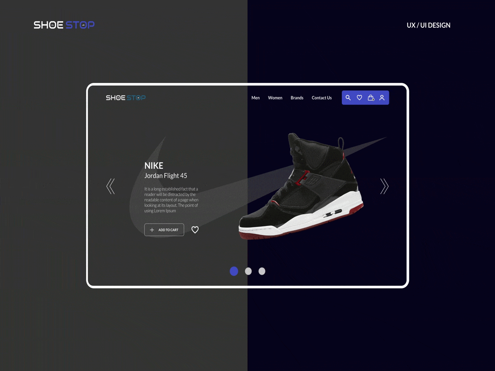 Shoe Stop ecommerce interaction design shoe ui ux design uiux ux design web design