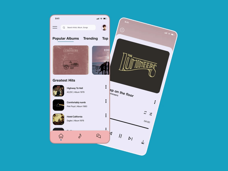 Musily - Music Player App interaction design motion graphics ui ux design