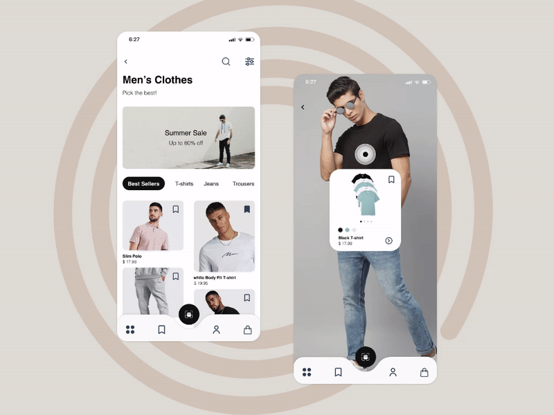 Men's Fashion Store - App app chothes ecommerce fashion interaction design motion graphics ui ux design