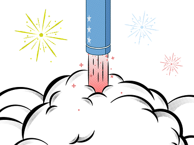 Happy 4th of July! 4th of july cartoon comic halftone independence day july 4th