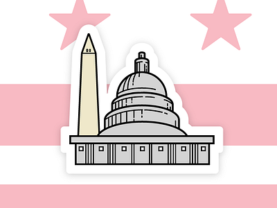 Washington, D.C. badge city flat icon line location sticker sticker mule vector washington washington dc