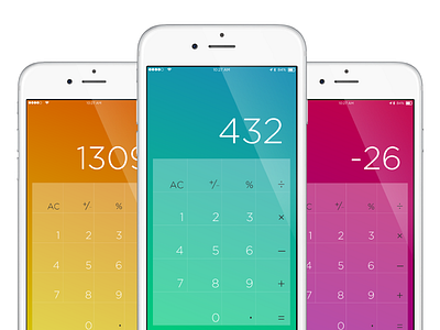 Calculator app calculator clean dailyui flat gradient ios minimal ui user experience ux