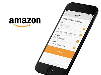 Amazon Account Settings account amazon amazon.com app dailyui form ios log in mobile settings sign up user experience