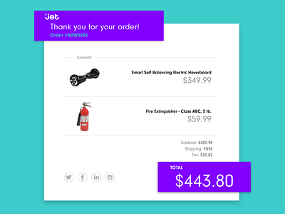 Email Receipt amazon dailyui ecommerce email flat interface jet material minimal receipt ui user experience