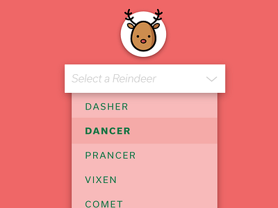 Dropdown analytics christmas dailyui dropdown form interface ios material reindeer select ui user experience