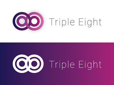 Triple Eight Logo badge branding drawing flat gradient icon illustration illustrator line logo ux vector