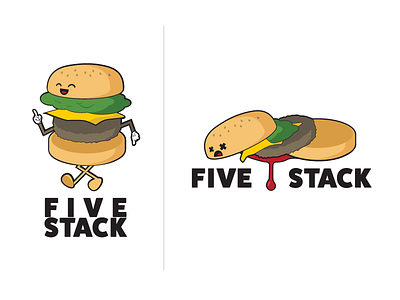 FiveStack Burger branding burger flat food illustration logo typography vector