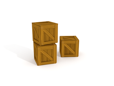 Crates 3d assets blender boxes crates game gear low poly model unity vr